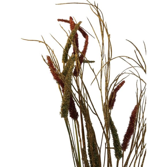 Glitter Artificial Floral Grass Spray Red & Gold Decorative Branch Stems Christm - Picture 9 of 11